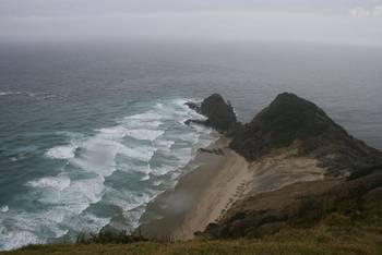 Blick von Cape Reinga aus in Richtung Three Kings Island